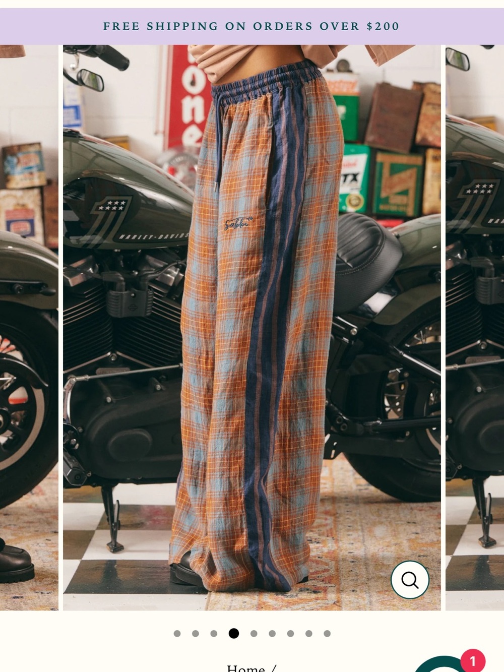 NWT Sabbi The Mexicola Check Pants - Picture 2 of 8